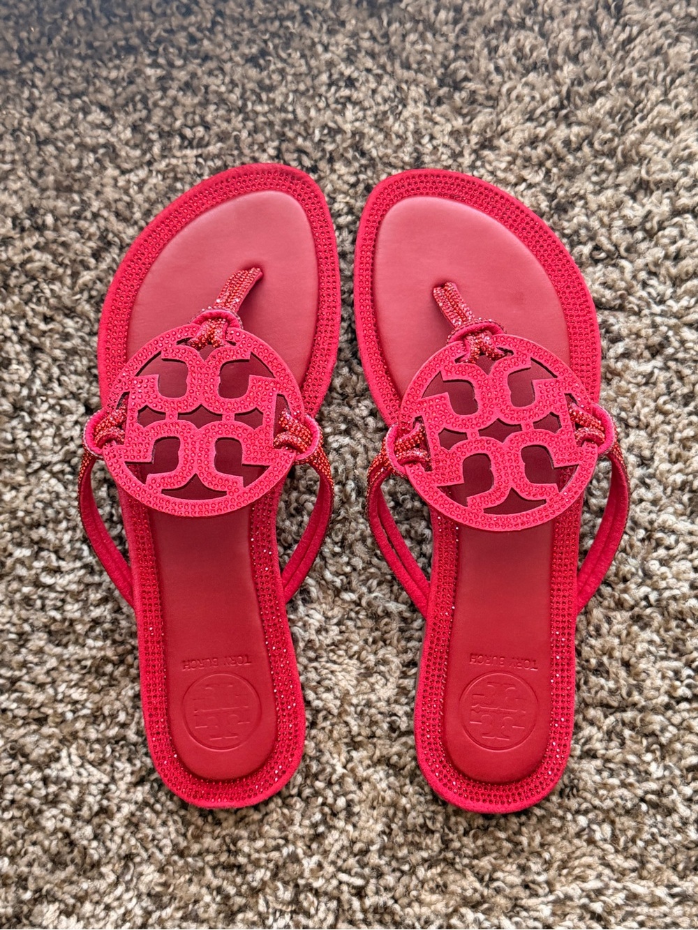 Red rhinestone Tory Burch sandals ❗️Make Offers!!❗️❗️